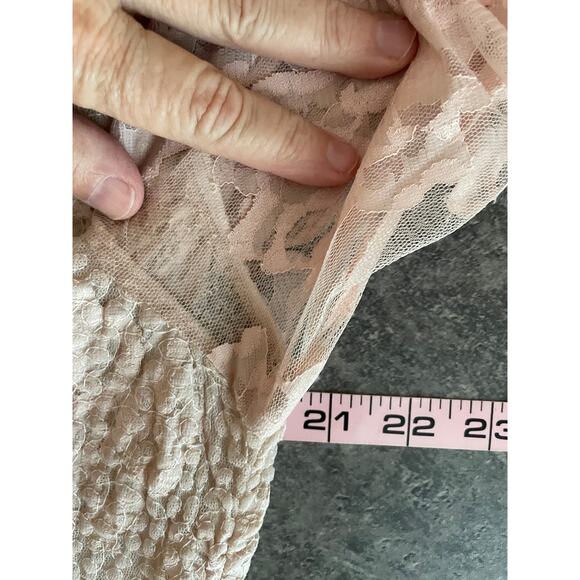 VTG. Victorian Princess Robe Womens M Lace Plunge Chiffon Coquette Fairy Renni - Picture 10 of 11